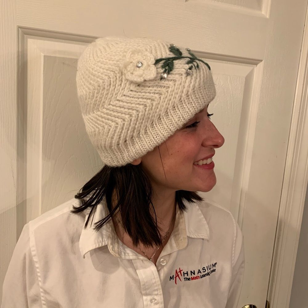 Vintage Drakl Acrylic Knit Floral Beanie Hat - Picture 3 of 4